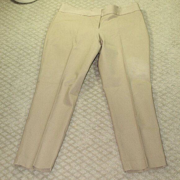 Ann Taylor Loft "Julie" Women's Pants Size 8 Tan Pattern Work Classic Ankle - Picture 1 of 6